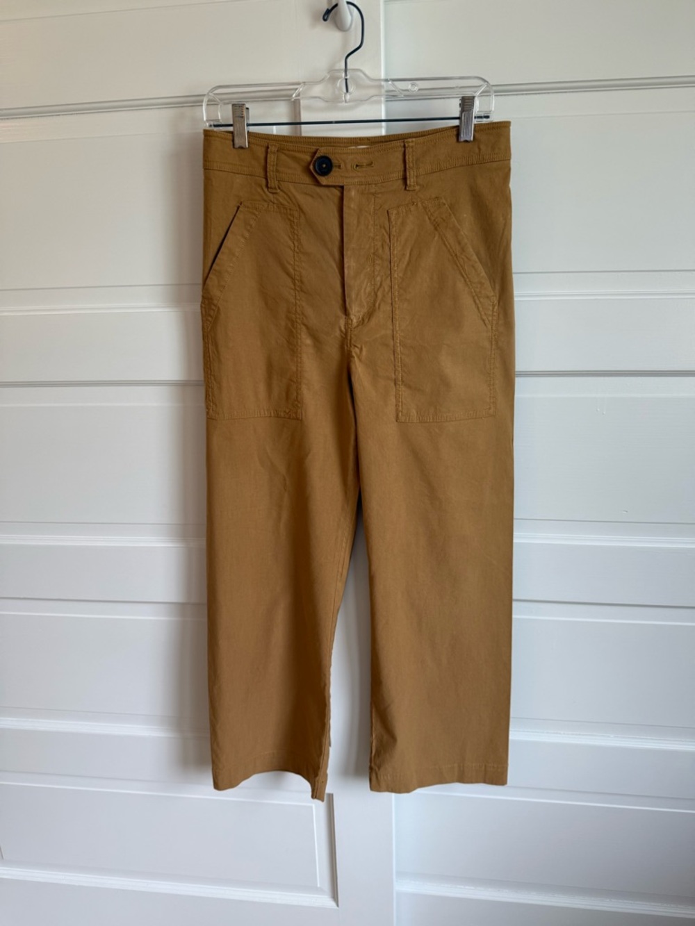 Maeve Tan Casual Cotton Pants